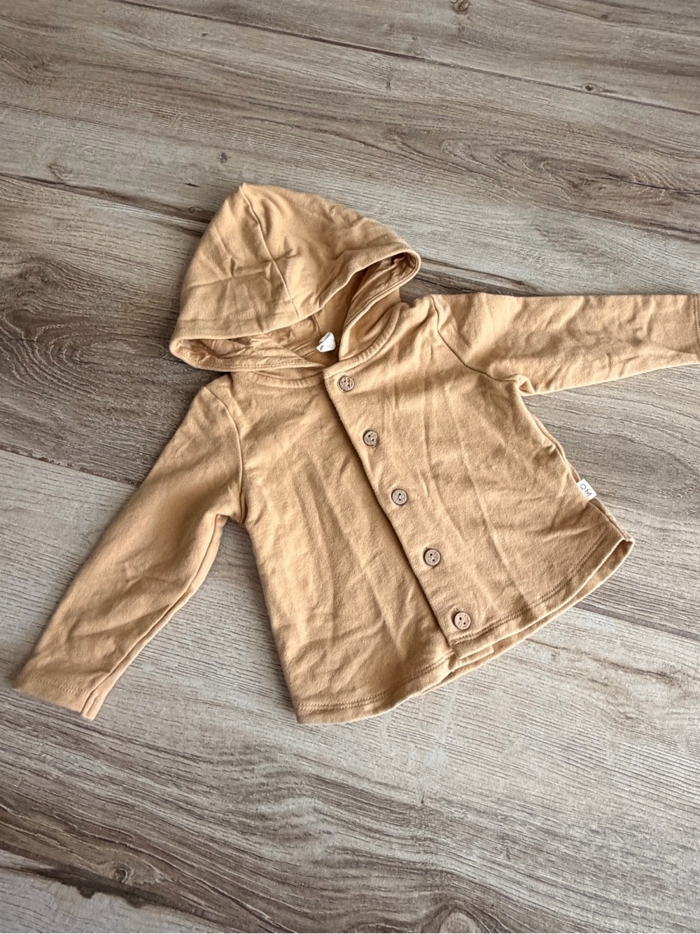 Quincy Mae Hooded Button-Front Jacket in Tan